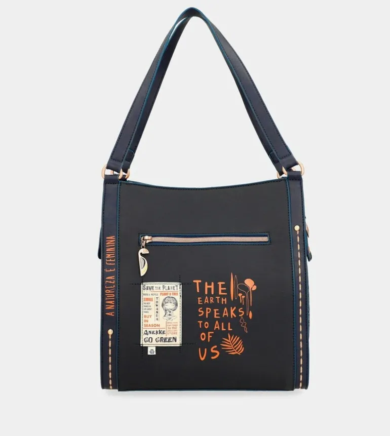 Online Anekke Bolso De Hombro Azul Marino Nature Pachamama