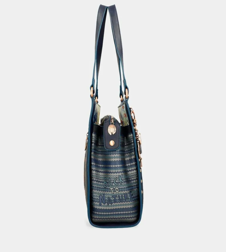 Online Anekke Bolso De Hombro Azul Marino Nature Pachamama