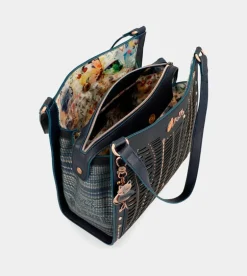 Online Anekke Bolso De Hombro Azul Marino Nature Pachamama