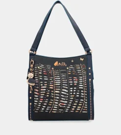 Online Anekke Bolso De Hombro Azul Marino Nature Pachamama