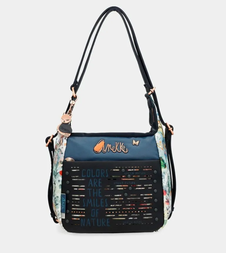 New Anekke Bolso De Hombro Convertible En Mochila Nature Pachamama