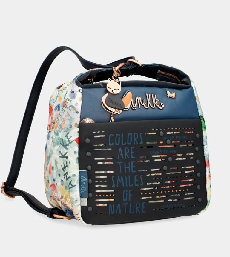 New Anekke Bolso De Hombro Convertible En Mochila Nature Pachamama
