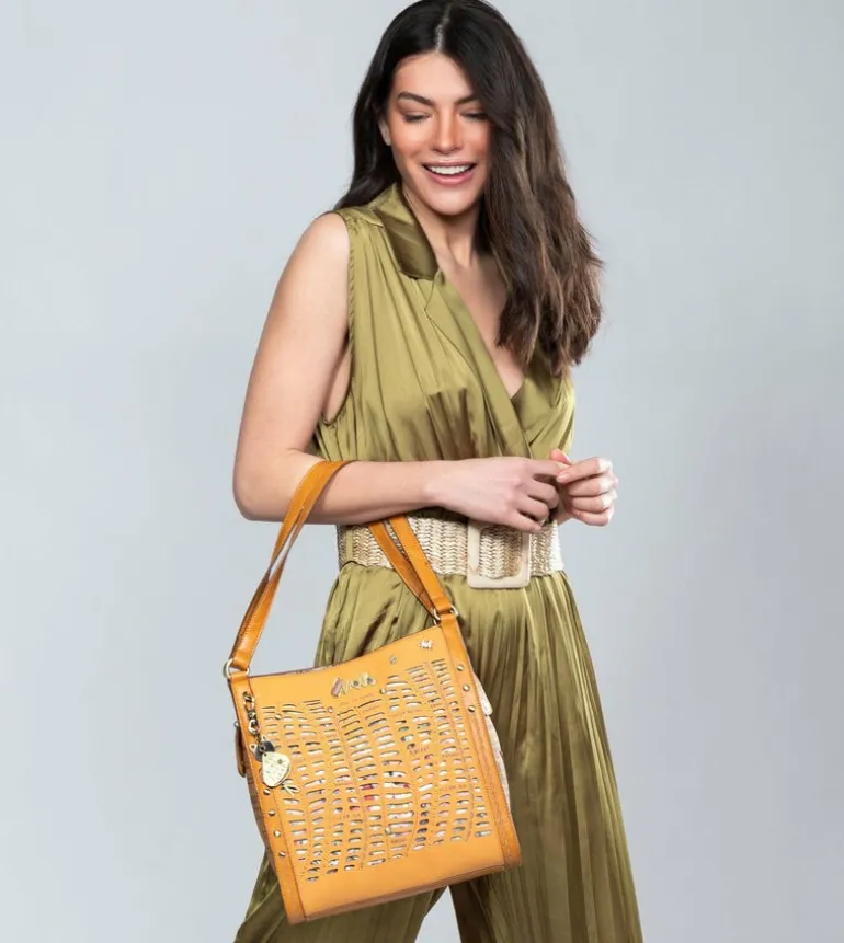 Fashion Anekke Bolso De Hombro Ocre Nature Pachamama