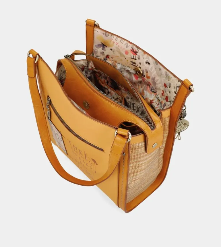 Fashion Anekke Bolso De Hombro Ocre Nature Pachamama