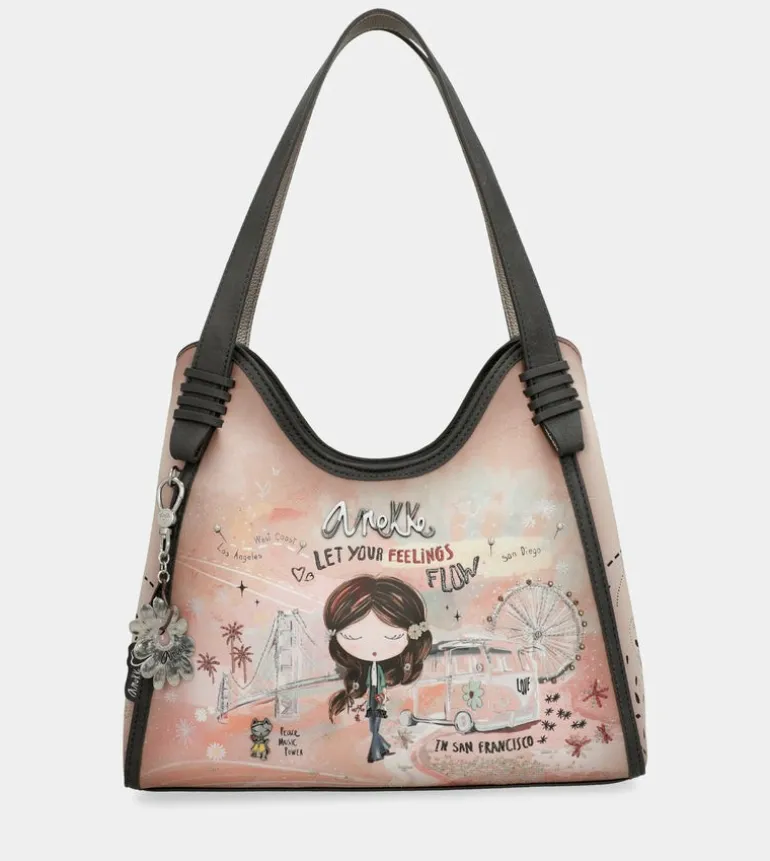 Cheap Anekke Bolso De Hombro Peace & Love Rosa
