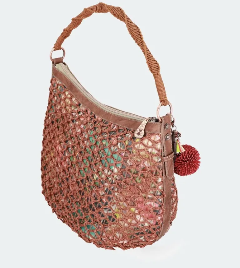 Sale Anekke Bolso De Hombro Rafia Estampado