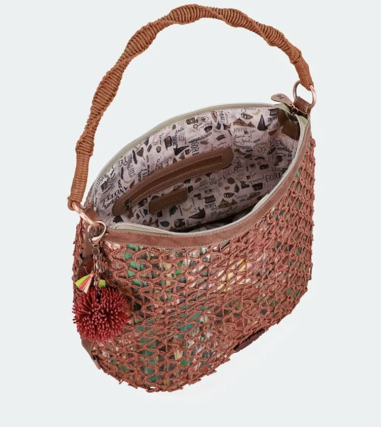 Sale Anekke Bolso De Hombro Rafia Estampado