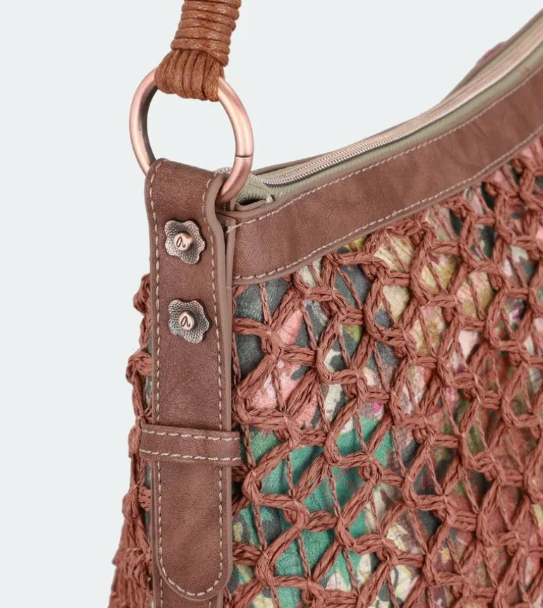 Sale Anekke Bolso De Hombro Rafia Estampado