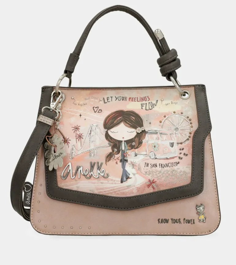 Shop Anekke Bolso De Solapa Peace & Love Rosa