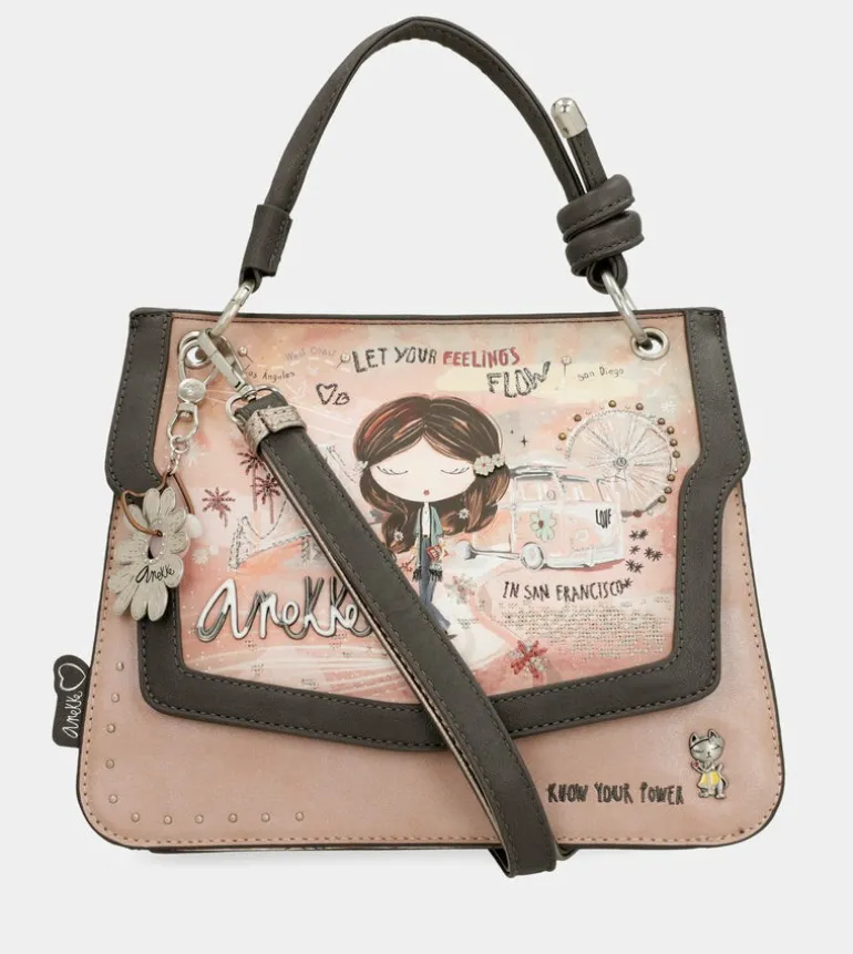 Shop Anekke Bolso De Solapa Peace & Love Rosa