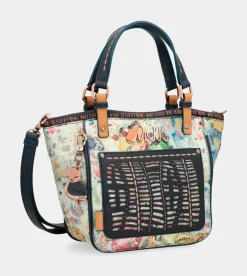Hot Anekke Bolso Estampado Azul Marino Nature Pachamama