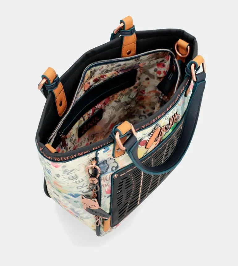 Hot Anekke Bolso Estampado Azul Marino Nature Pachamama