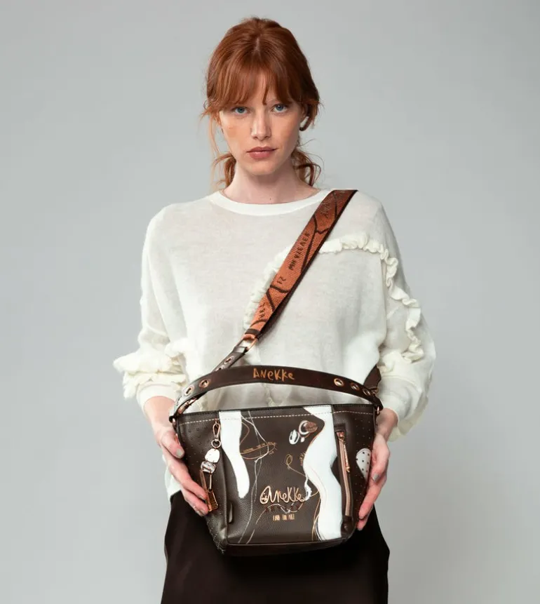 Fashion Anekke Bolso Mediano Marron Nature Shodo