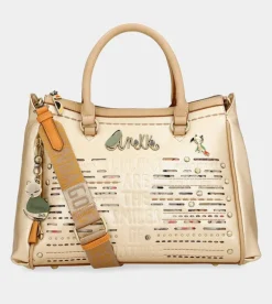 Best Sale Anekke Bolso Tipo Doctor Dorado Nature Pachamama