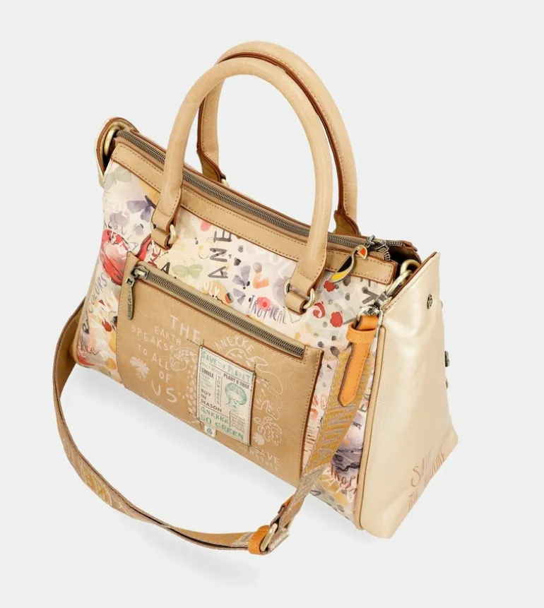 Best Sale Anekke Bolso Tipo Doctor Dorado Nature Pachamama