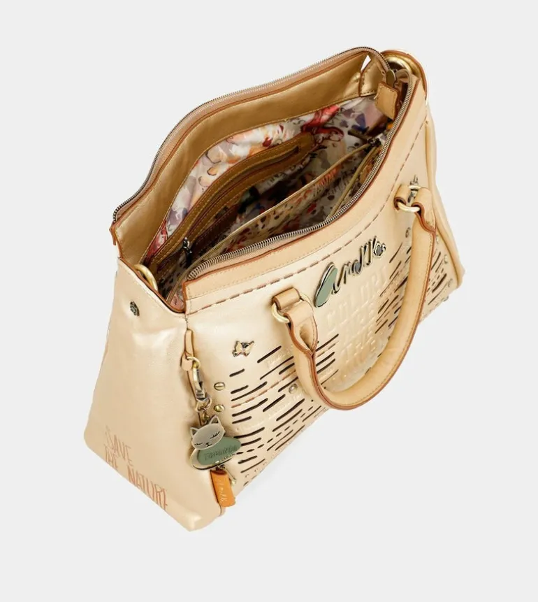 Best Sale Anekke Bolso Tipo Doctor Dorado Nature Pachamama