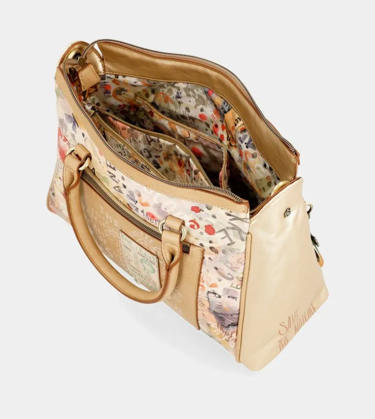 Best Sale Anekke Bolso Tipo Doctor Dorado Nature Pachamama