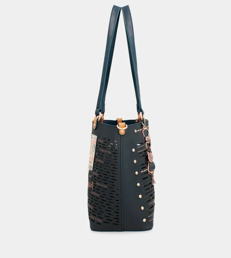 New Anekke Bolso Tote Grande Azul Marino Nature Pachamama