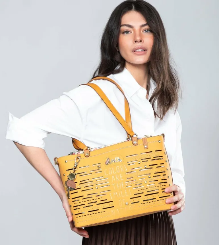 Online Anekke Bolso Tote Grande Ocre Nature Pachamama