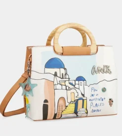 Online Anekke Bolso Triple Compartimento Con Asa De Madera Sunrise