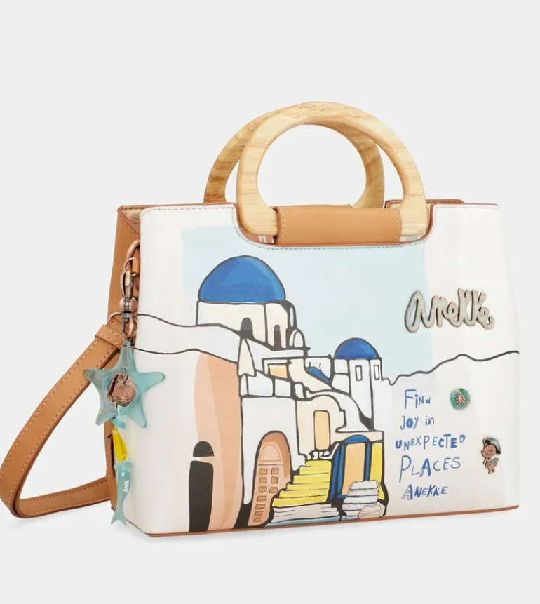 Online Anekke Bolso Triple Compartimento Con Asa De Madera Sunrise