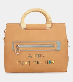 Online Anekke Bolso Triple Compartimento Con Asa De Madera Sunrise