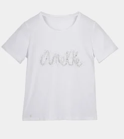 Flash Sale Anekke Camiseta Blanca Purpurina