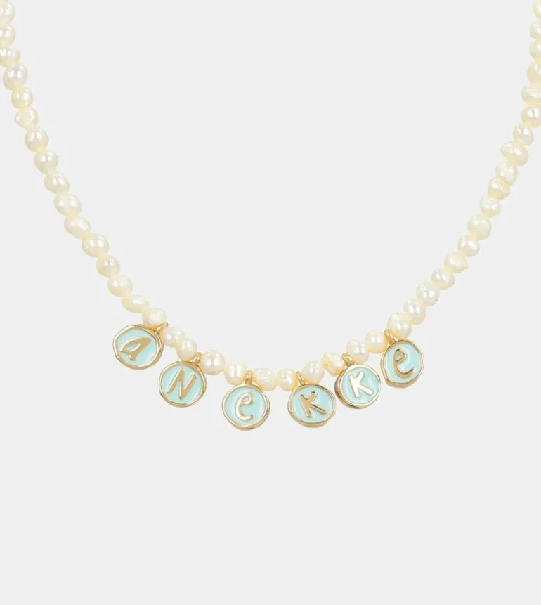 Store Anekke Collar De Perlas Con Chapitas Doradas Calm