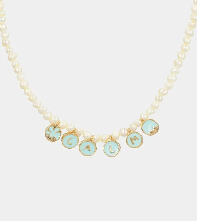Store Anekke Collar De Perlas Con Chapitas Doradas Calm