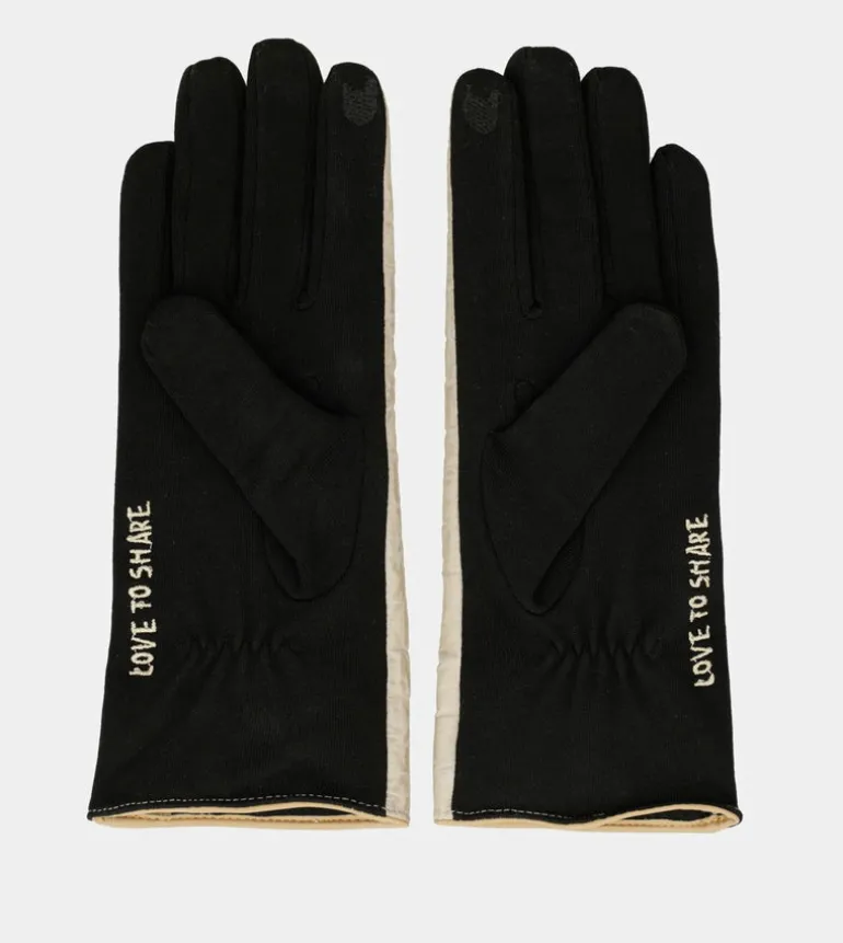 Discount Anekke Guantes Negros Y Beige Contemporary