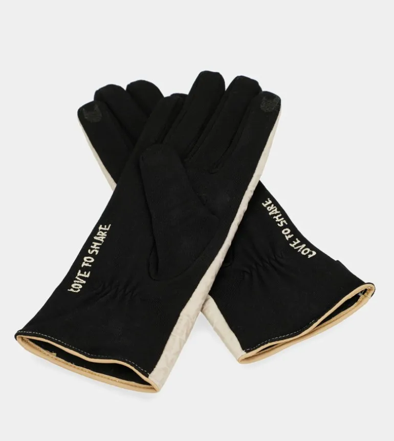 Discount Anekke Guantes Negros Y Beige Contemporary