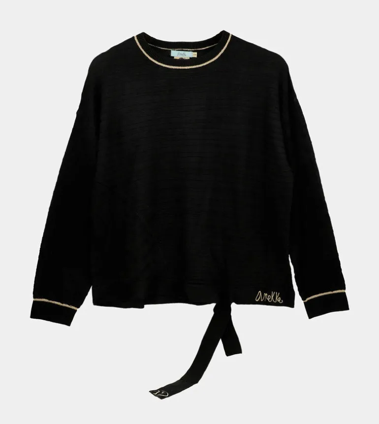 Best Anekke Jersey Negro Cuello Redondo Shoen