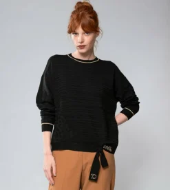 Best Anekke Jersey Negro Cuello Redondo Shoen
