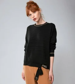 Best Anekke Jersey Negro Cuello Redondo Shoen