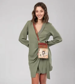 Cheap Anekke Mini Bandolera Peace & Love Camel