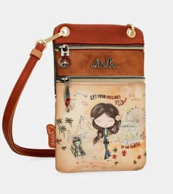 Cheap Anekke Mini Bandolera Peace & Love Camel