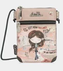 Best Sale Anekke Mini Bandolera Peace & Love Rosa