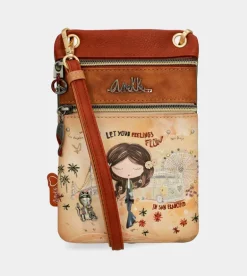 Cheap Anekke Mini Bandolera Peace & Love Camel