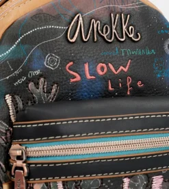 Flash Sale Anekke Mini Mochila De Paseo Negra Coral