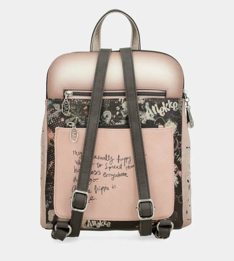 Flash Sale Anekke Mochila 2 Compartimentos Peace & Love Rosa