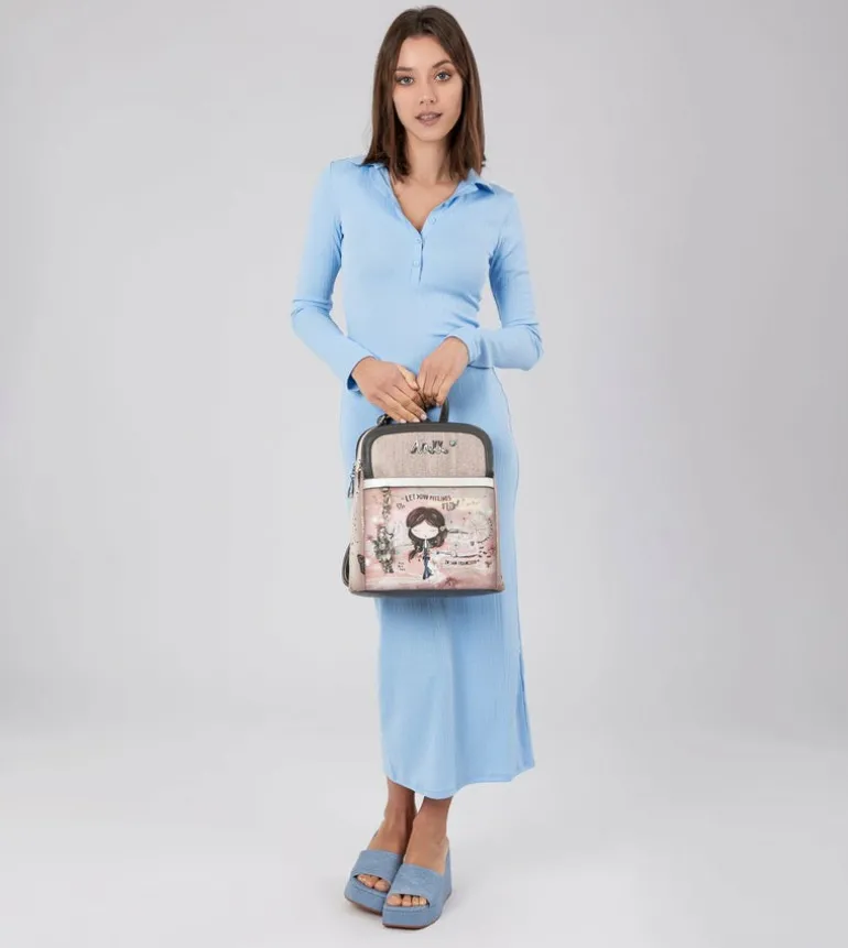 Flash Sale Anekke Mochila 2 Compartimentos Peace & Love Rosa