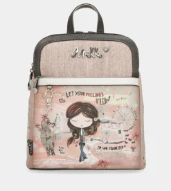 Flash Sale Anekke Mochila 2 Compartimentos Peace & Love Rosa