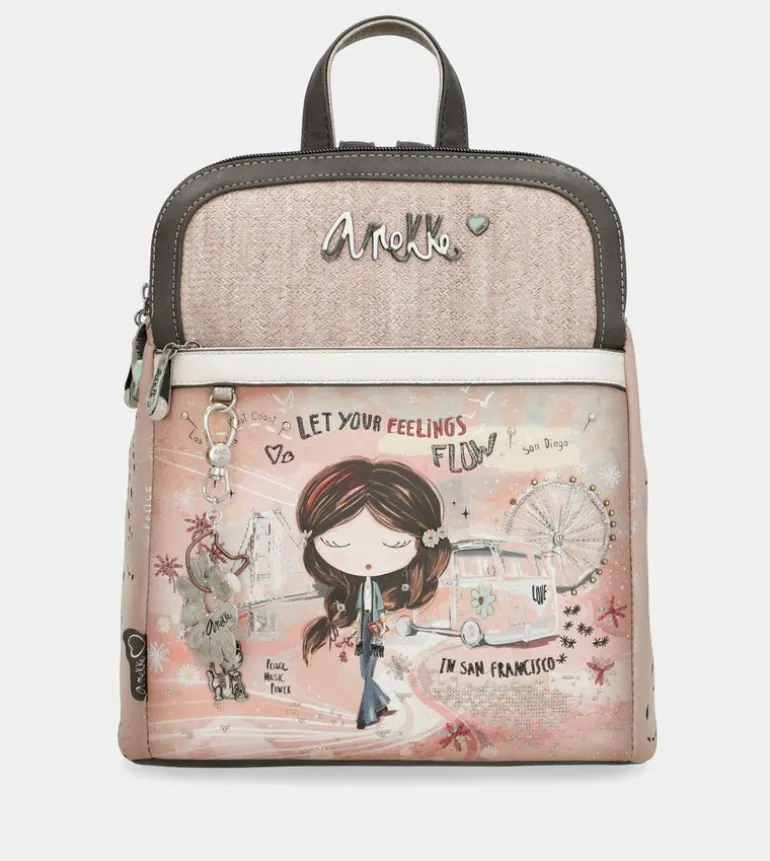 Flash Sale Anekke Mochila 2 Compartimentos Peace & Love Rosa