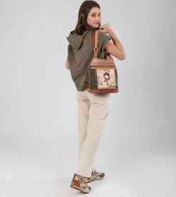 Online Anekke Mochila Antirrobo Peace & Love Camel