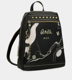 New Anekke Mochila Grande Negra Nature Shodo