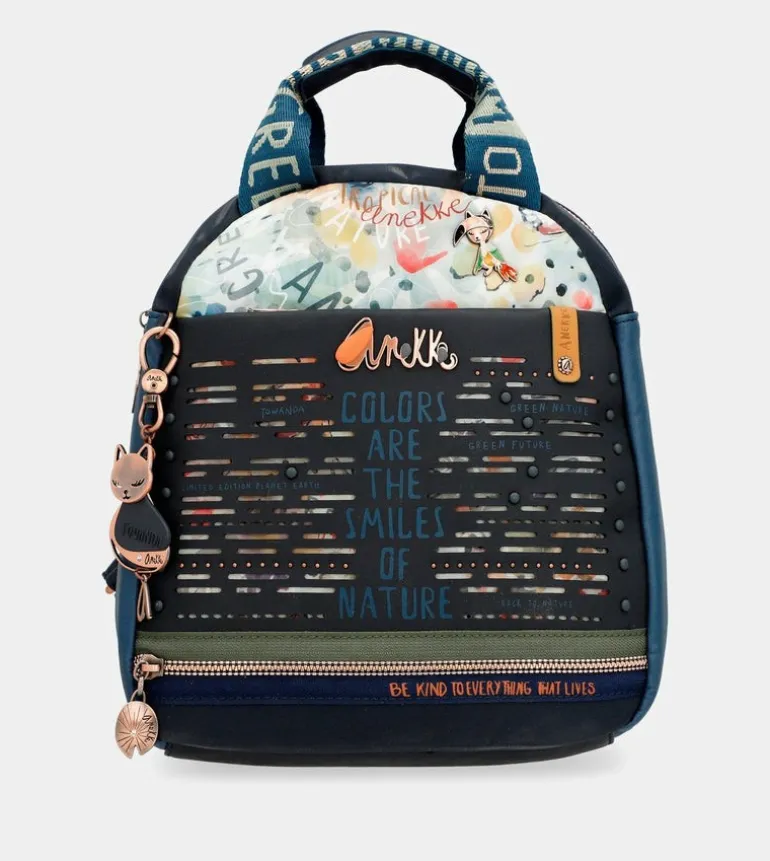 Clearance Anekke Mochila Mediana Azul Marino Nature Pachamama