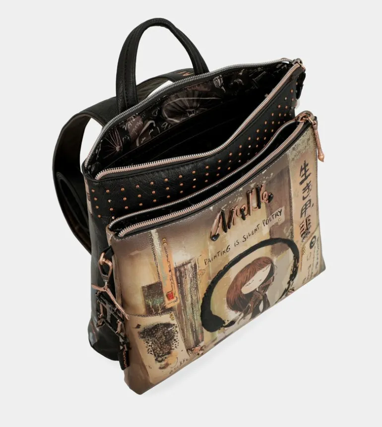 Shop Anekke Mochila Mediana Negra Shoen