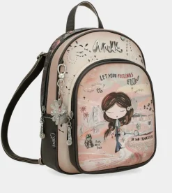 Clearance Anekke Mochila Mediana Peace & Love Rosa