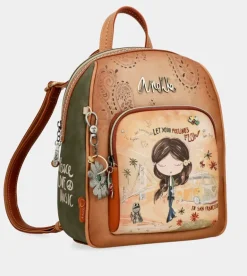 Best Anekke Mochila Mediana Peace & Love Camel