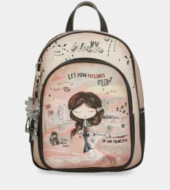 Clearance Anekke Mochila Mediana Peace & Love Rosa